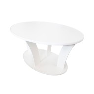 Masuta cafea Ovala cu role, alba, 94 x 54 x 64 cm Masuta cafea Ovala cu role, alba, 94 x 54 x 64 cm